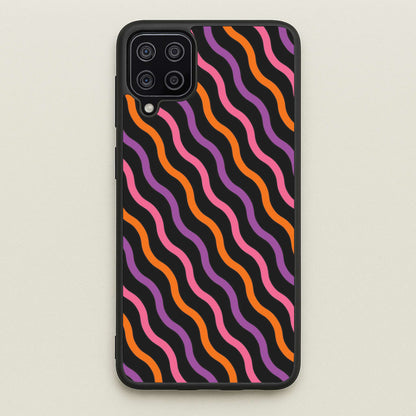 Wavy Abstract Halloween Pattern Galaxy A12 Case