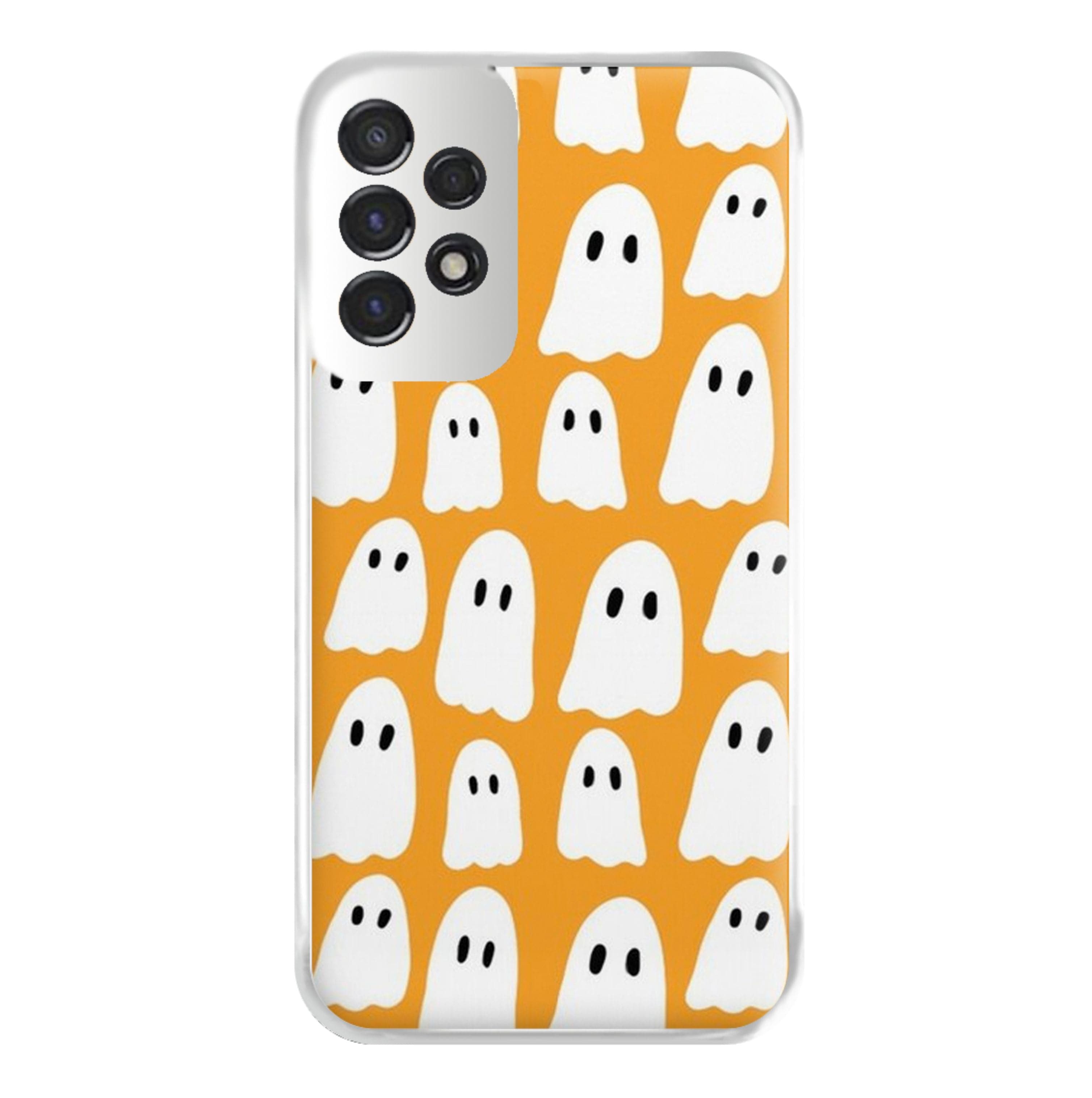 Orange Ghost Halloween Pattern Phone Case