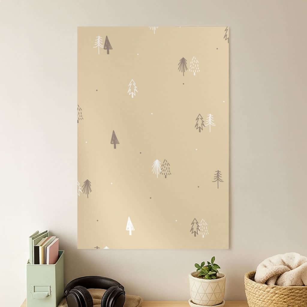 Minimal Christmas Trees Pattern Poster
