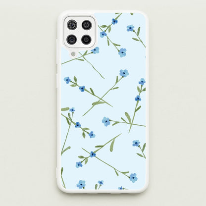Baby Blue Floral Pattern Galaxy A12 Case