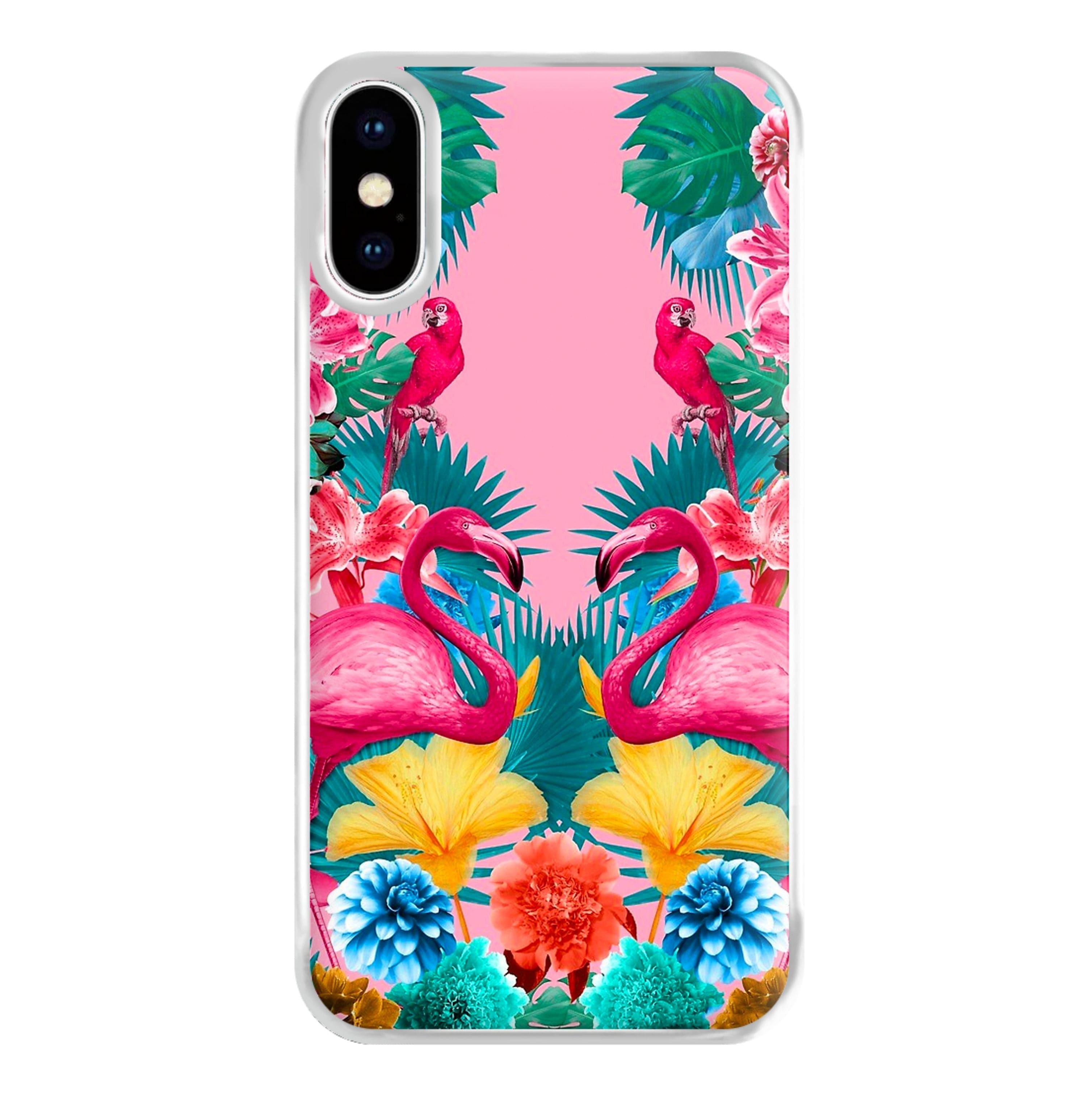 Flamingo and Tropical garden Phone Case