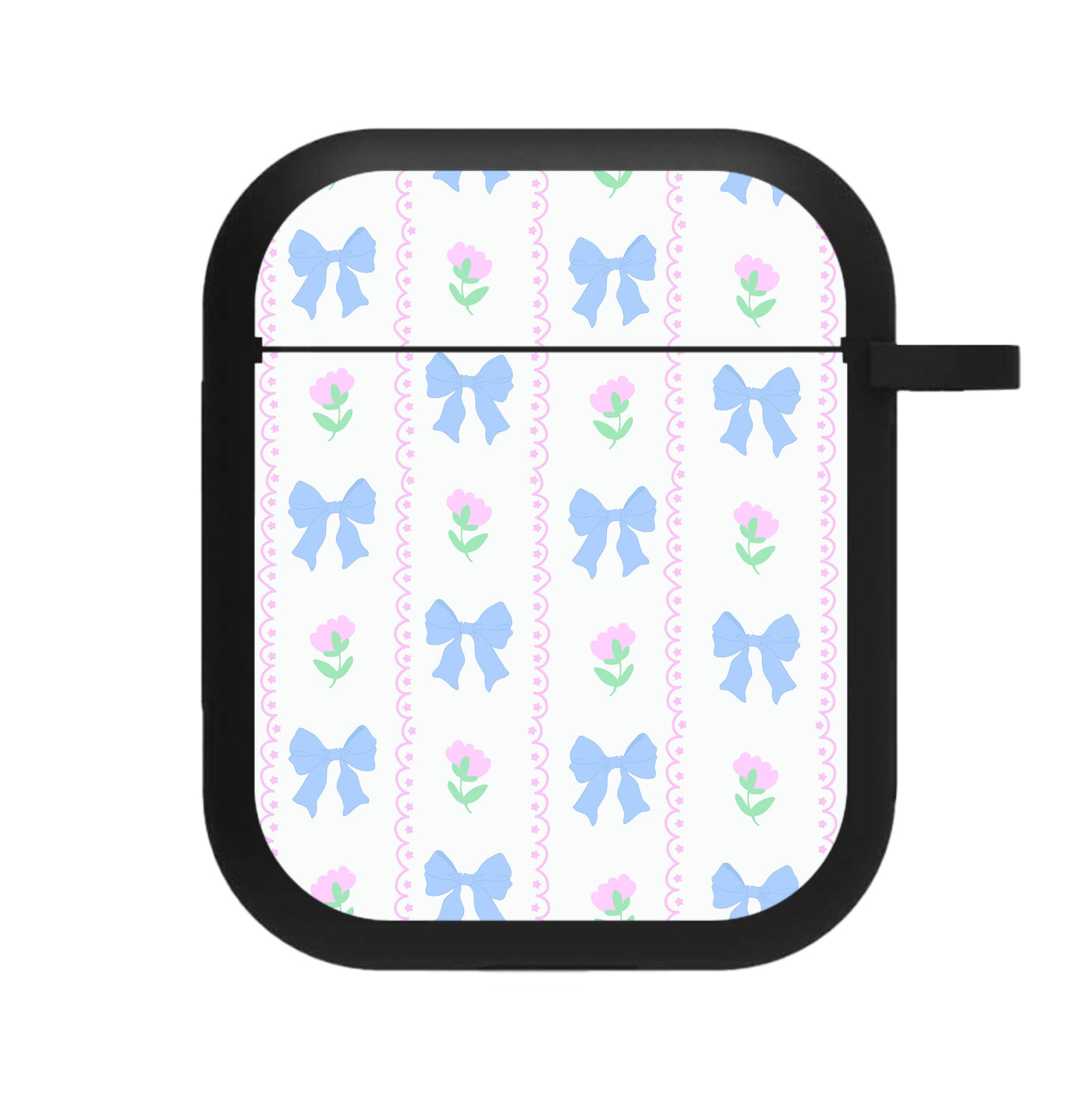 Pink Bows Pattern - Clean Girl Aesthetic AirPods Case