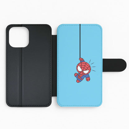 Blue Hanging Spider Hero Flip Phone Case