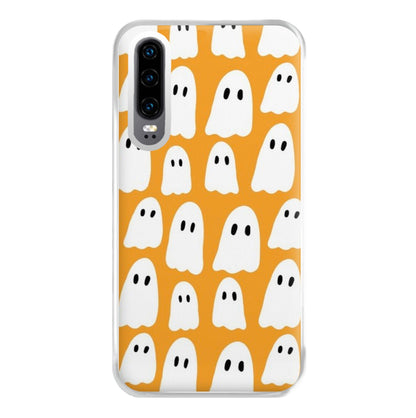 Orange Ghost Halloween Pattern Phone Case