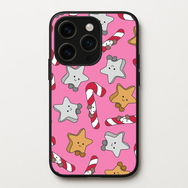 Pink Christmas Plushies Pattern iPhone 15 Pro Max Case