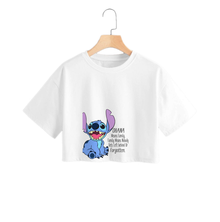 Ohana Means Family - Stitch Crop Top