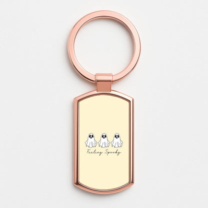 Feeling Spooky Ghosts Rose Gold Keyring