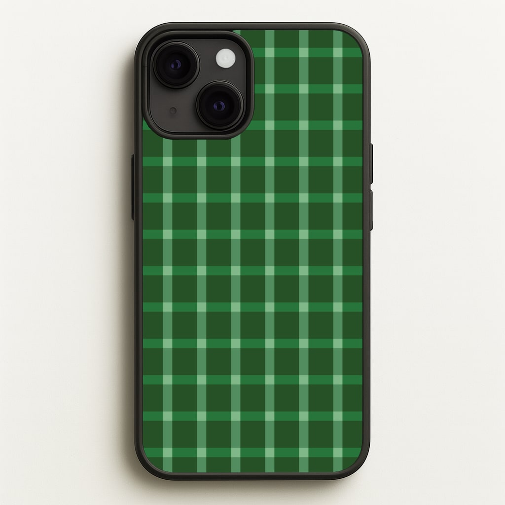 Dark Green Tartan Christmas Pattern iPhone 13 Case