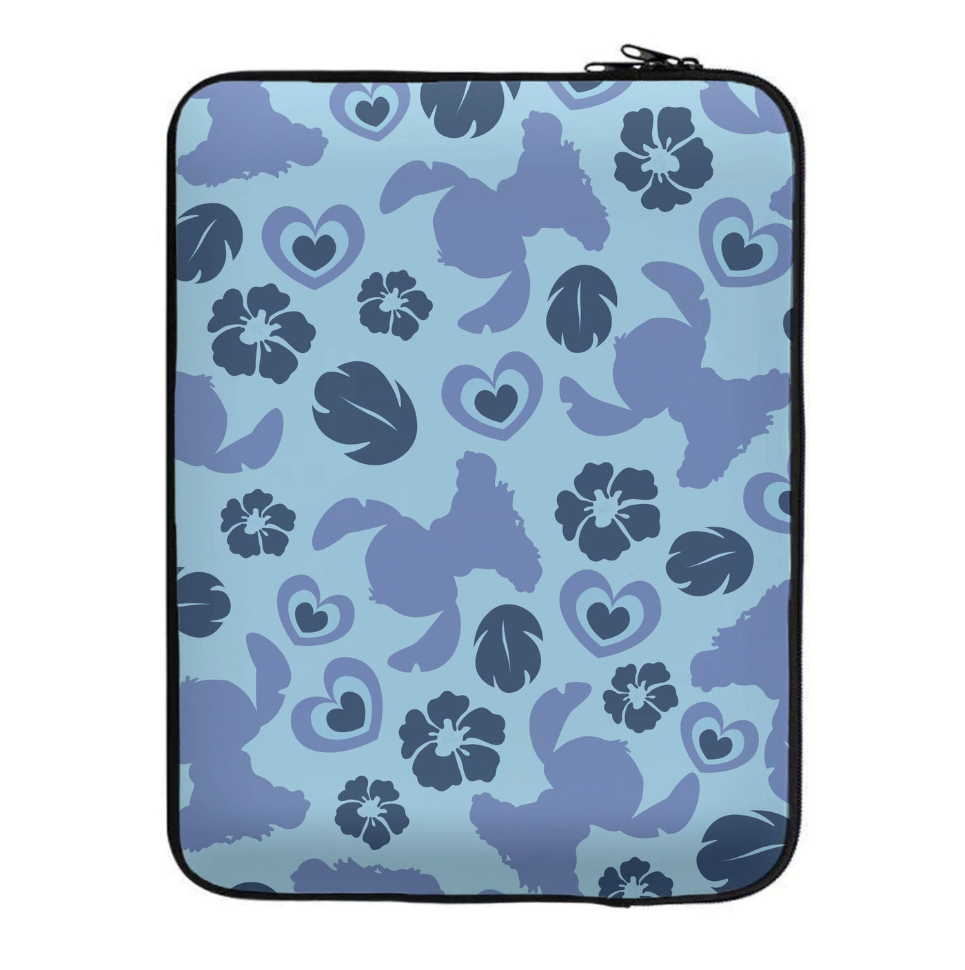 Blue Alien Silhouette Pattern Laptop Sleeve