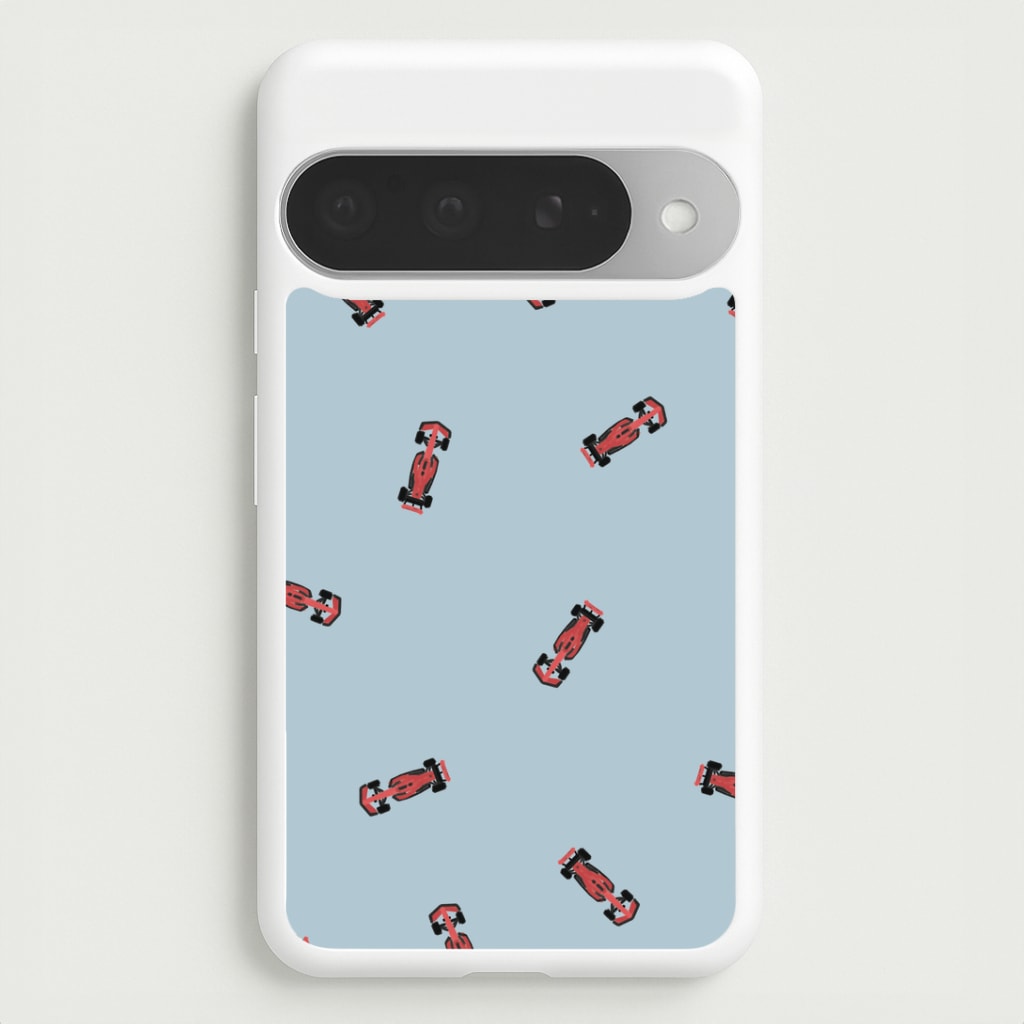 Race Cars Pattern Blue Google Pixel 10 Pro XL Case