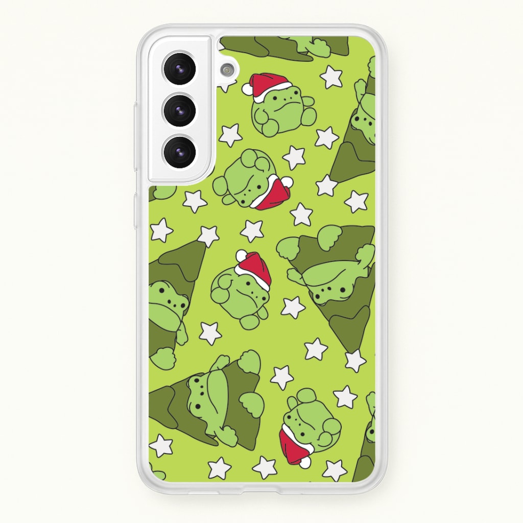 Christmas Frogs And Stars Plush Pattern Galaxy S21 Plus Case