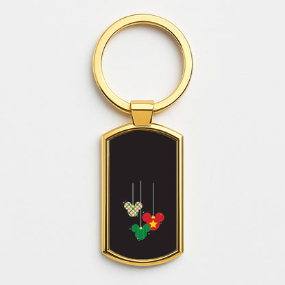 Cartoon Mouse Hanging Baubles Gold Keyring