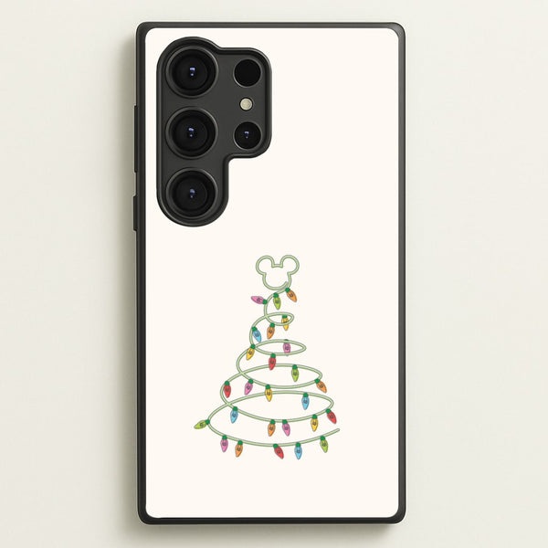 Cartoon Mouse Christmas Tree Lights Galaxy S25 Ultra Case