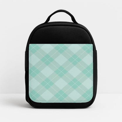 Light Cyan Tartan Christmas Pattern Insulated Lunch Bag