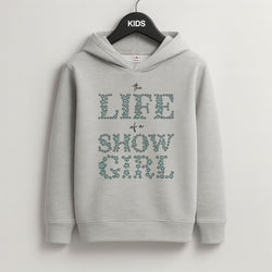 TLOAS Bedazzled Writing Grey Kids Hoodie