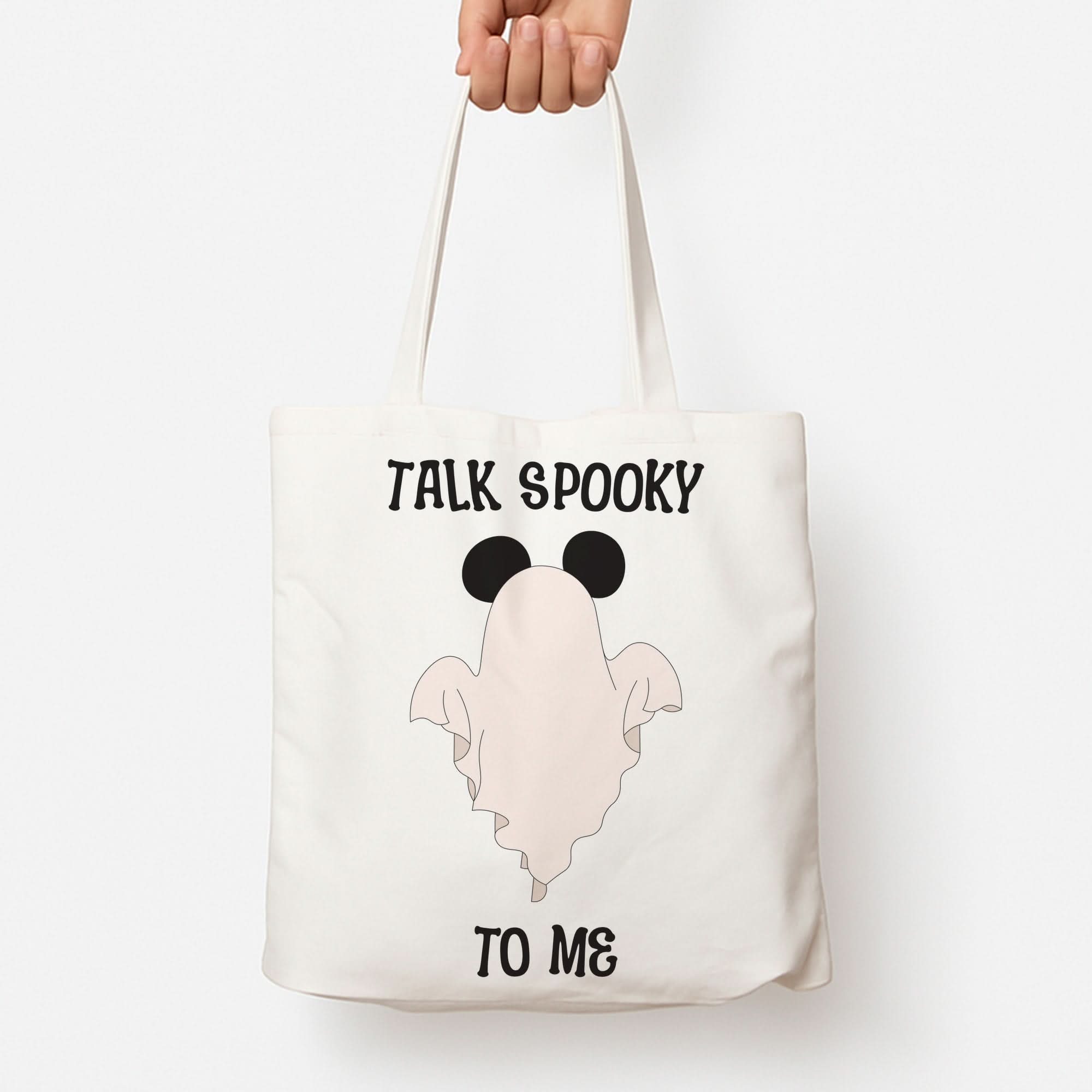 Talk Spooky To Me Mouse Ghost Tote Bag