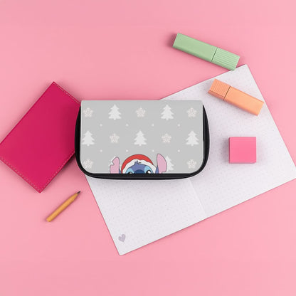 Cute Blue Alien Candycane Pencil Case