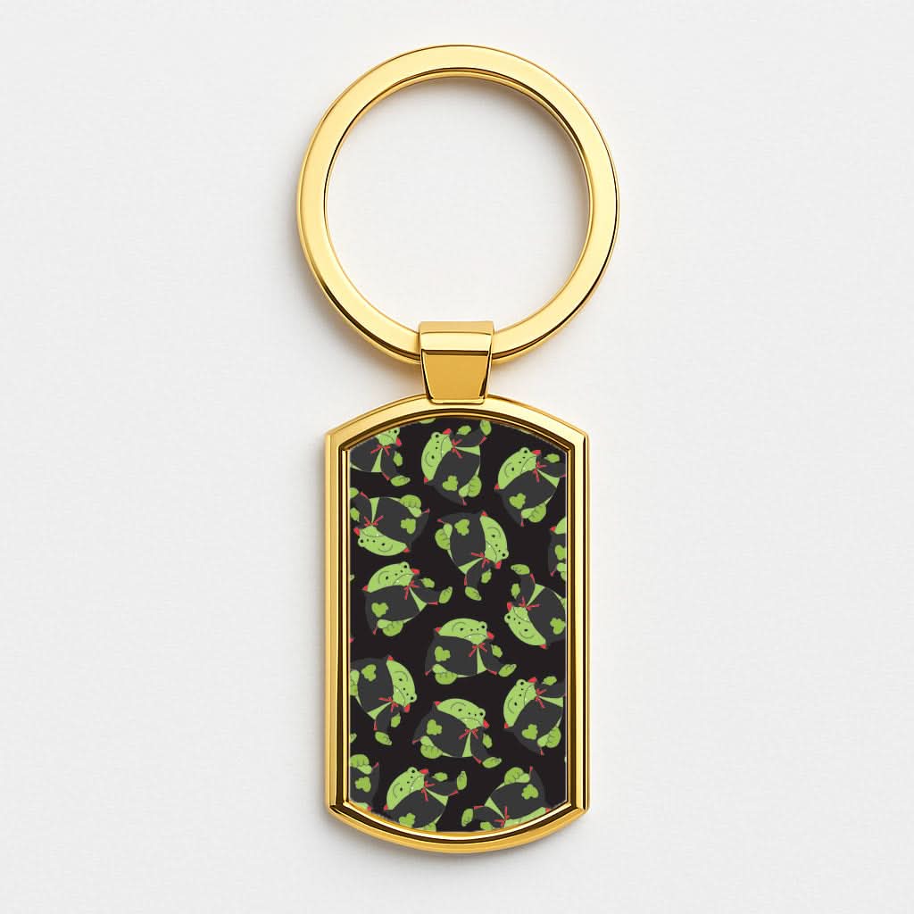 Vampire Frog Pattern  - Halloween Gold Keyring