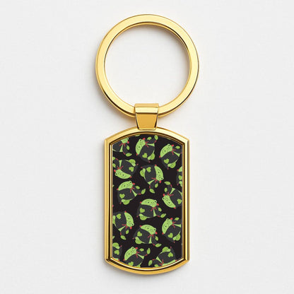 Vampire Frog Pattern  - Halloween Gold Keyring