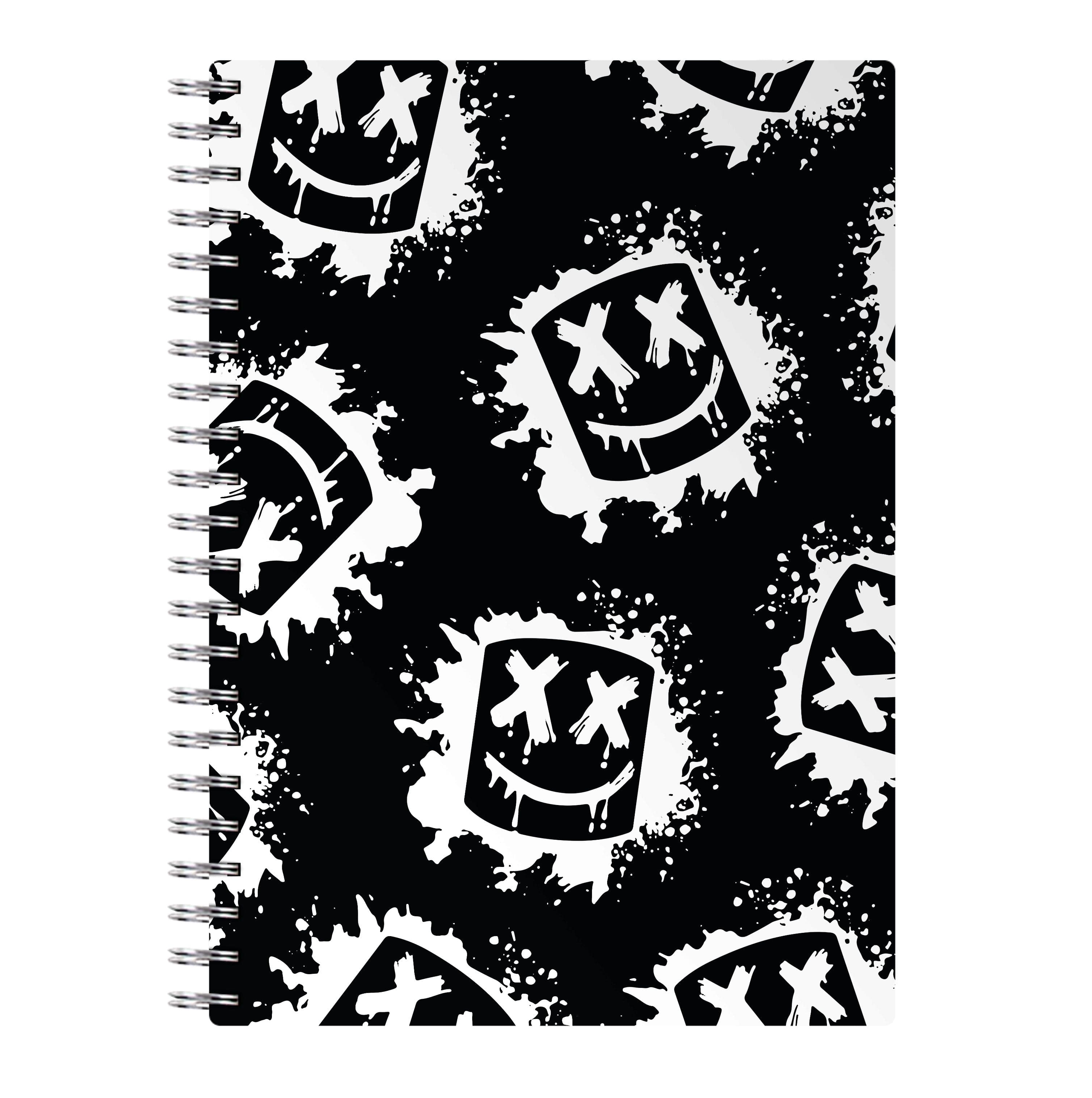 Black And White Helmet DJ Pattern Notebook