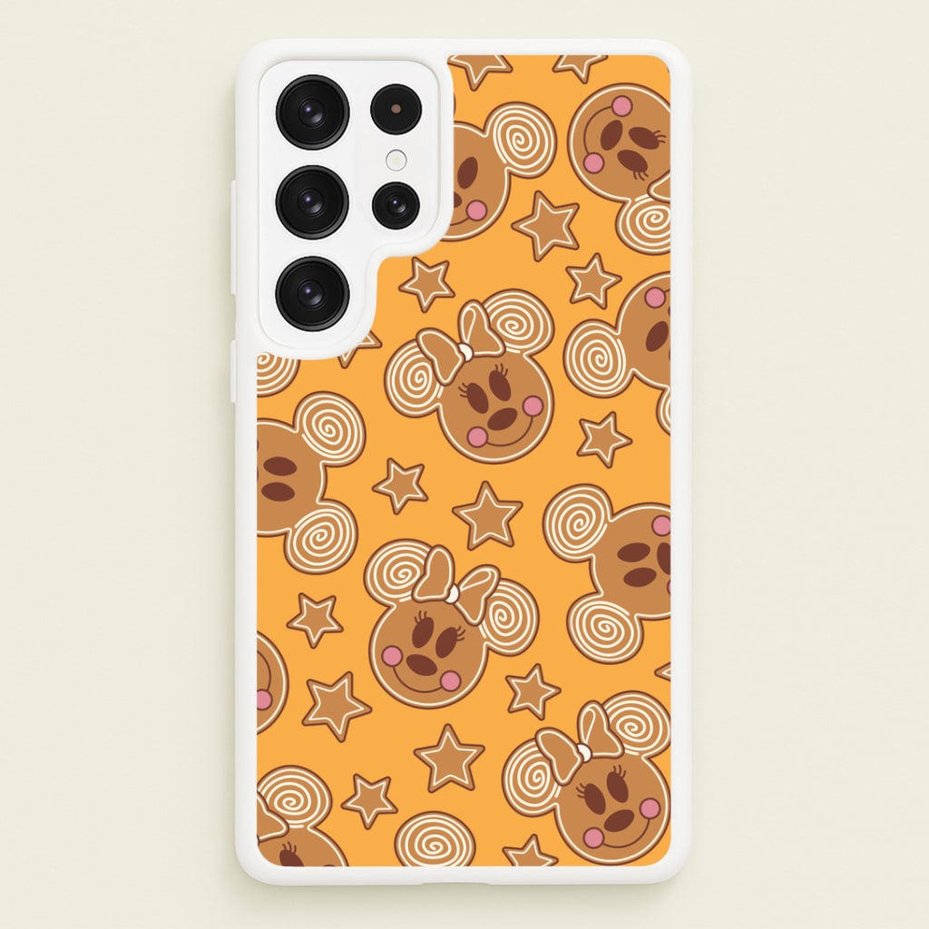 Cartoon Mouse Gingerbread Pattern Galaxy S22 Ultra Case