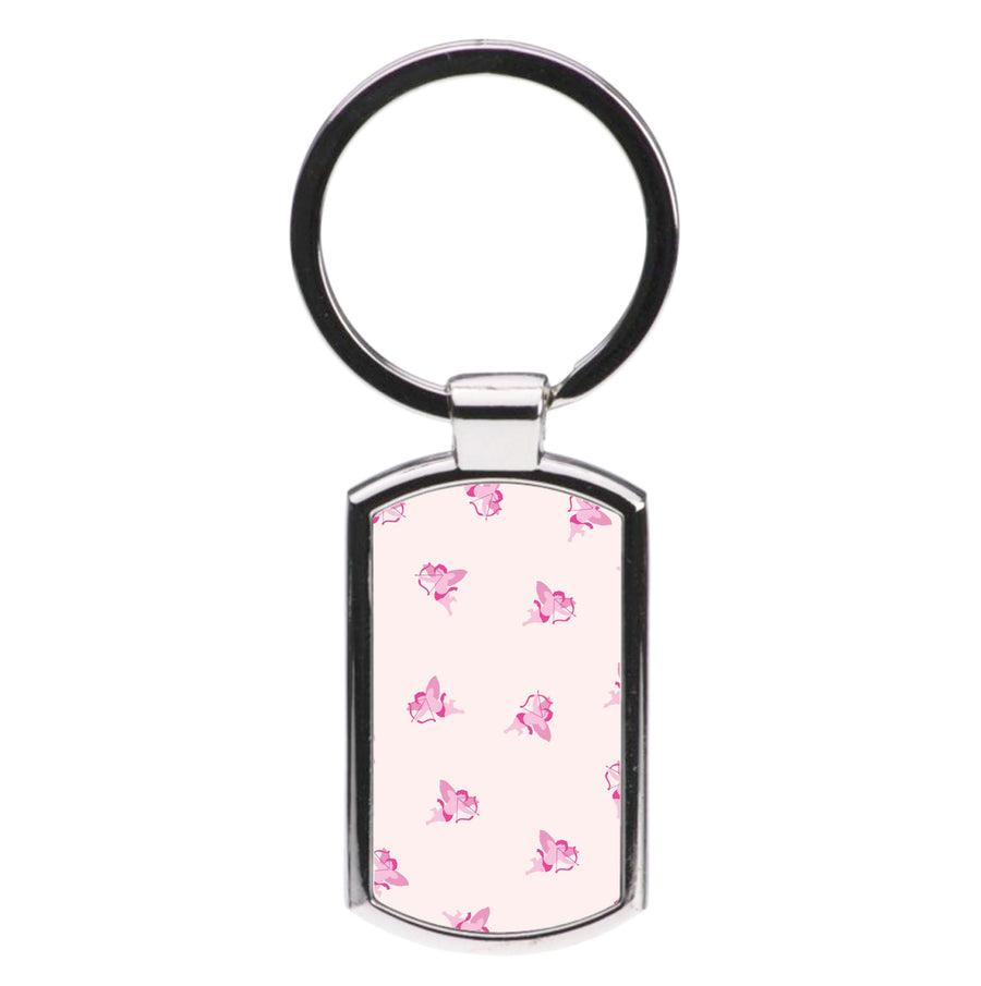 Valentine's Cupid Pattern Luxury Keyring