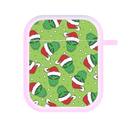 Green Christmas Pattern AirPods Case