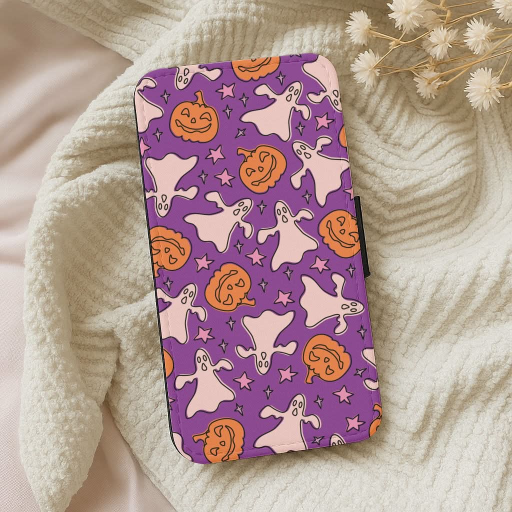 Abstract Halloween Pattern Leather Phone Case