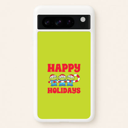 Happy Holidays Cute Green Aliens Google Pixel 8 Pro Case