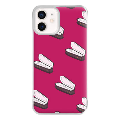 Bright Pink Coffin Pattern iPhone 12 Mini Case