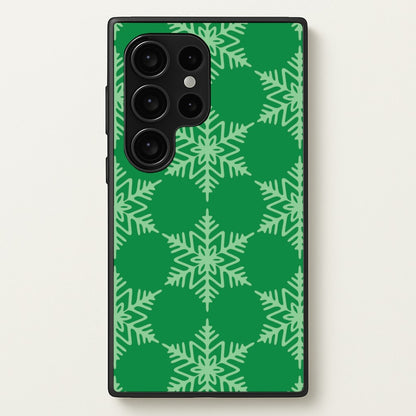 Green Giant Snowflakes Christmas Pattern Galaxy S24 Ultra Case