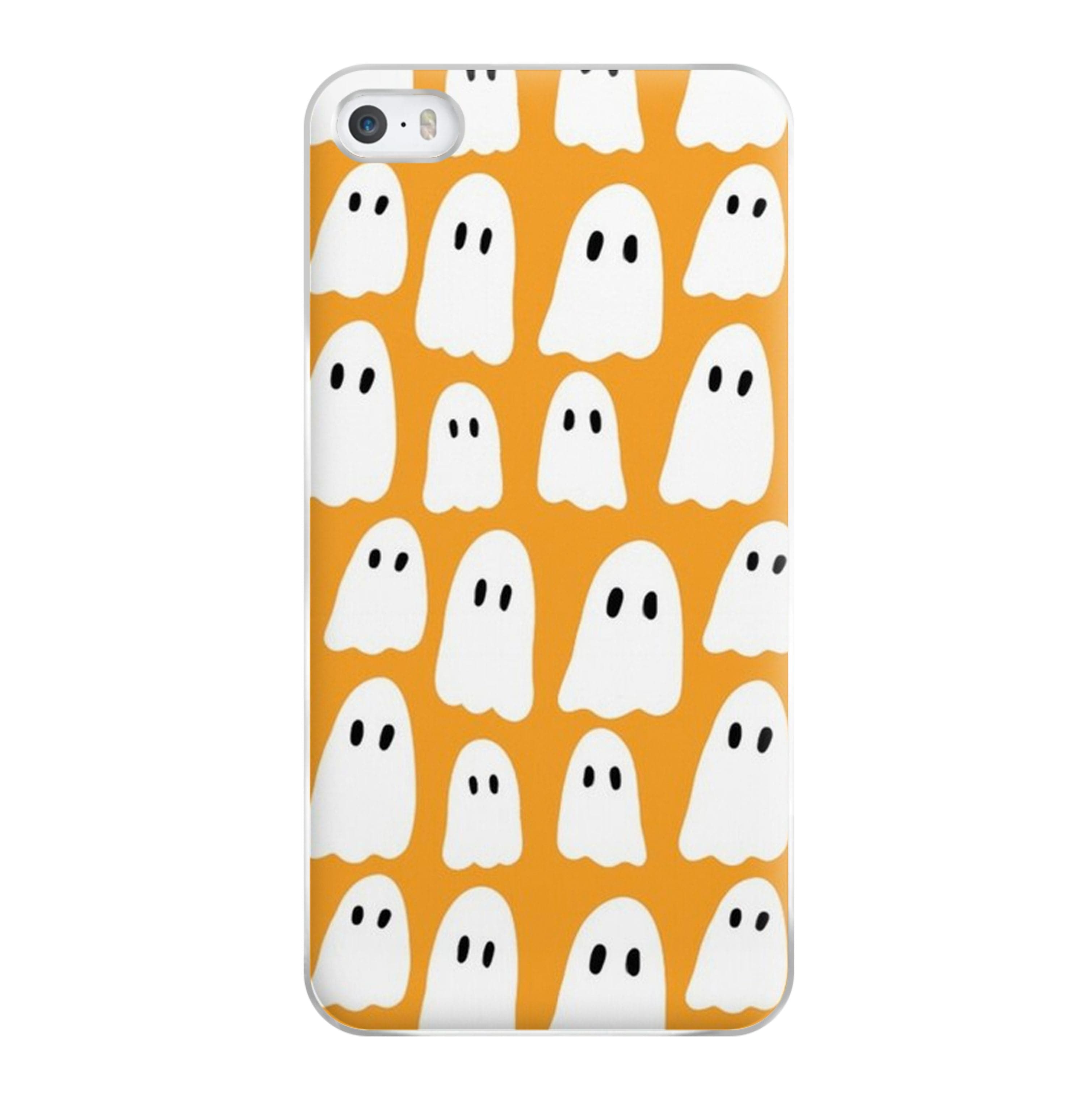 Orange Ghost Halloween Pattern Phone Case