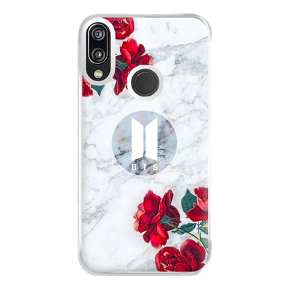 K-Pop Band Logo Marble Roses Phone Case