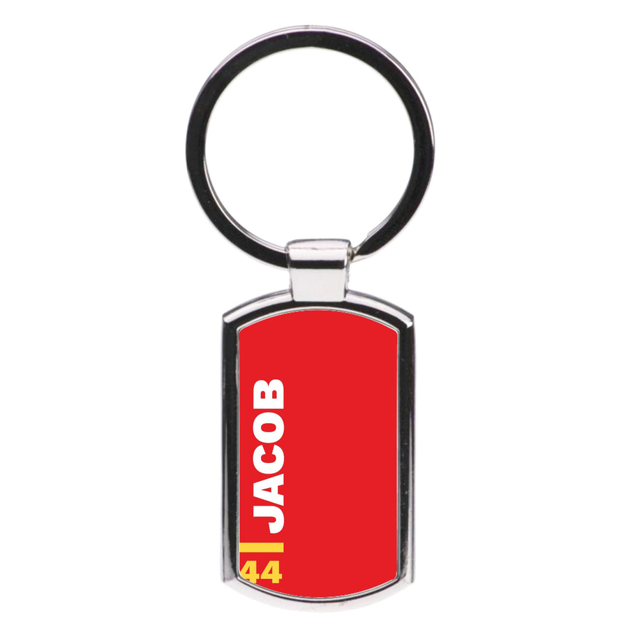 Personalised F1 Driver Red Luxury Keyring