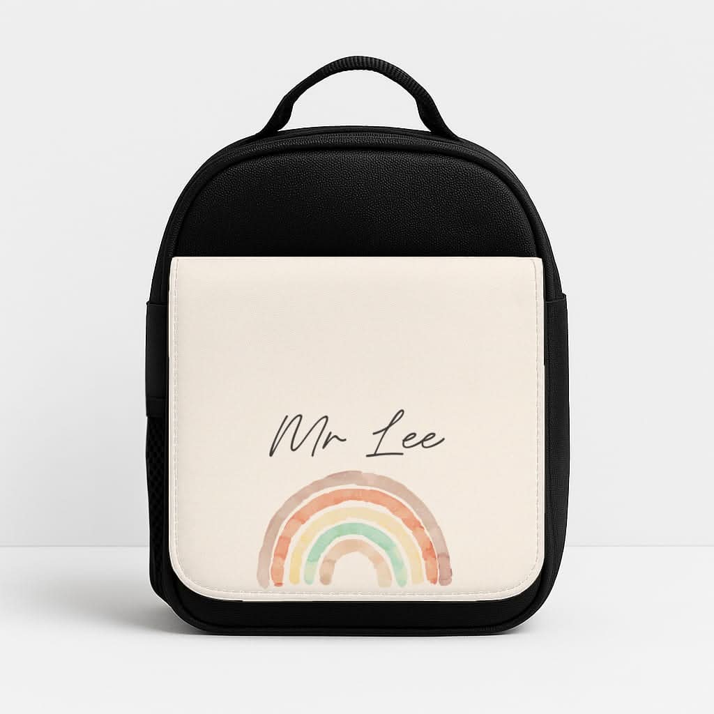 Beige Personalised Teacher Rainbow  Lunchbox