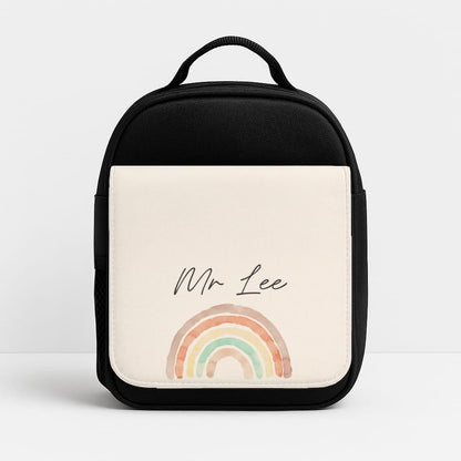 Biege Personalised Teacher Rainbow  Insulated Lunch Bag