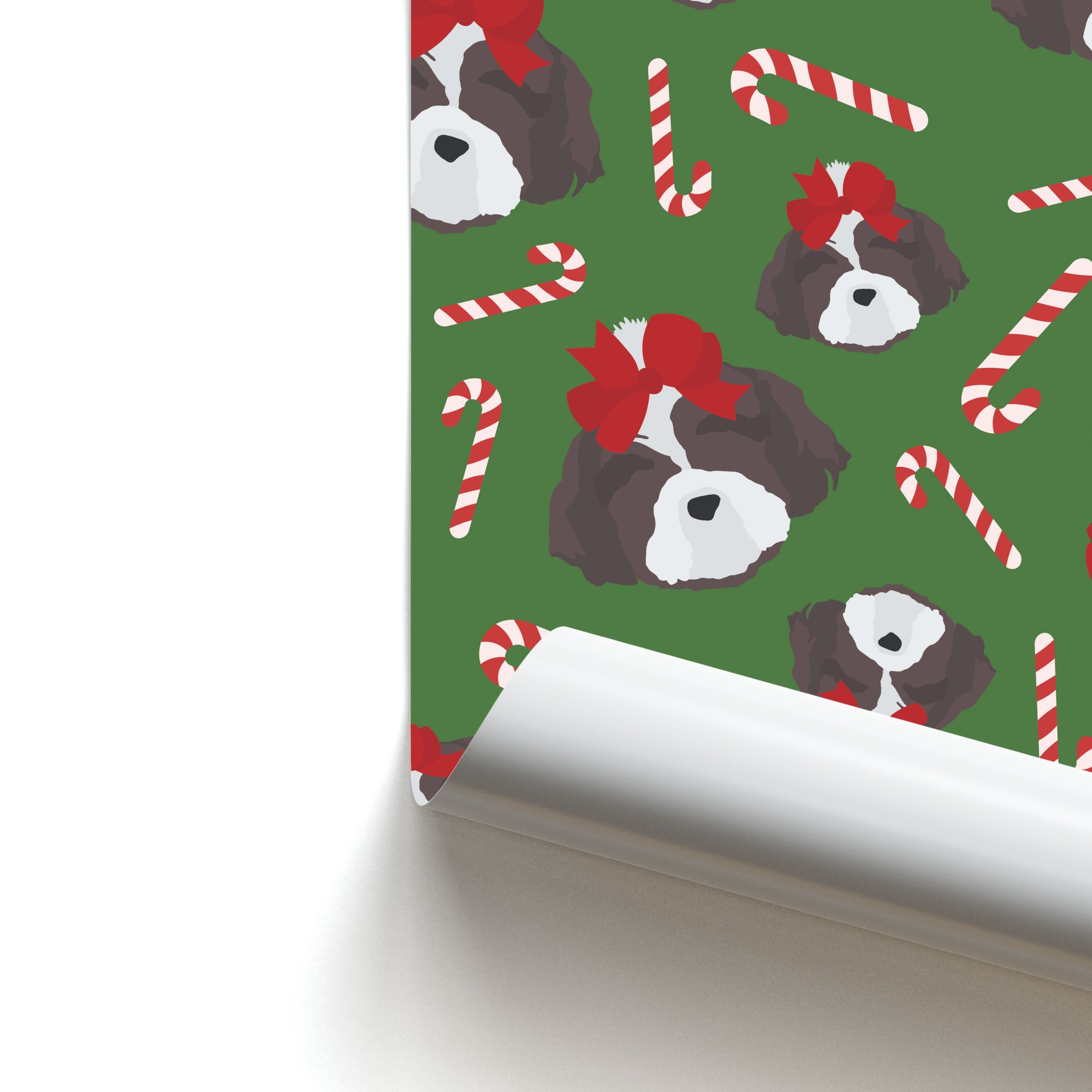 Dog Christmas Pattern Poster