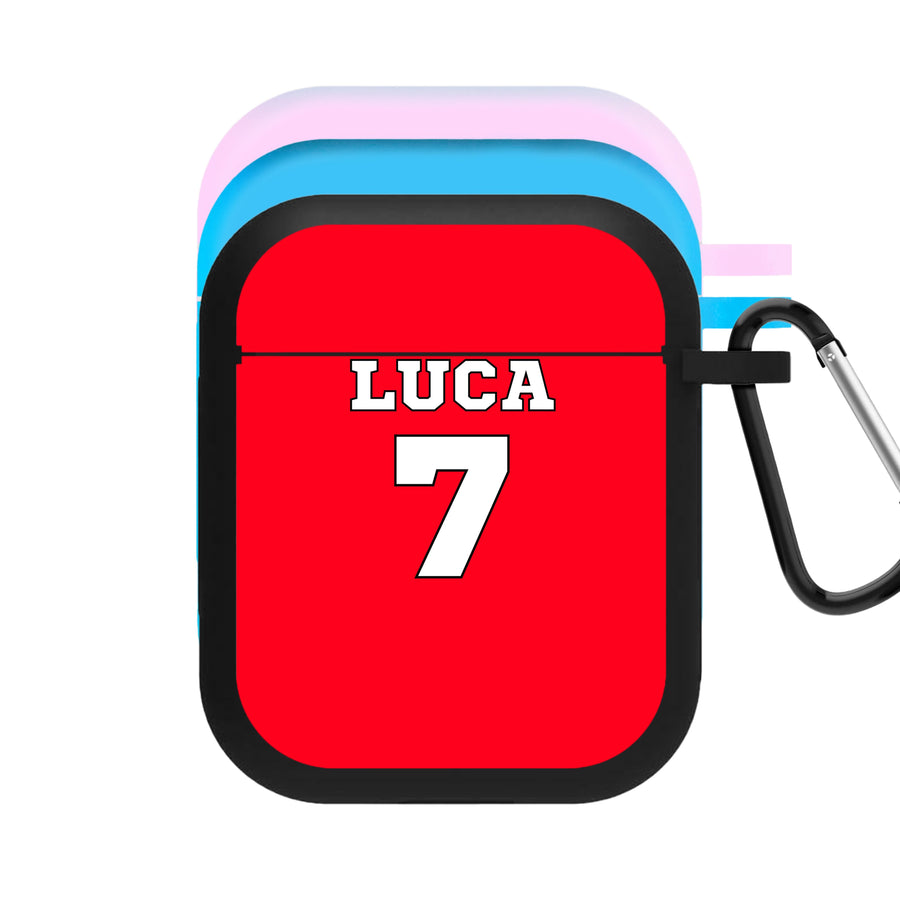 Red - Personalised Football   AirPods Case