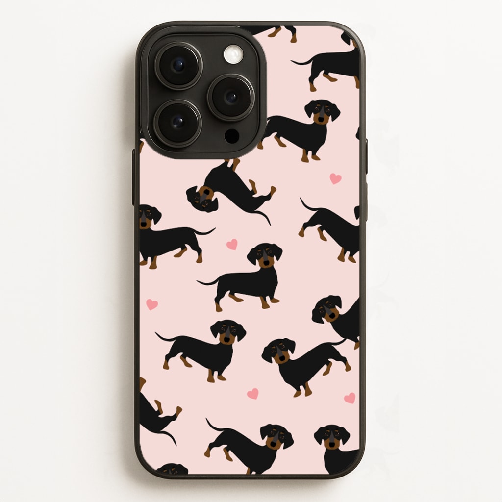 Heart Dachshund - Dog Pattern Phone Case for iPhone, Samsung Galaxy and Google Pixel