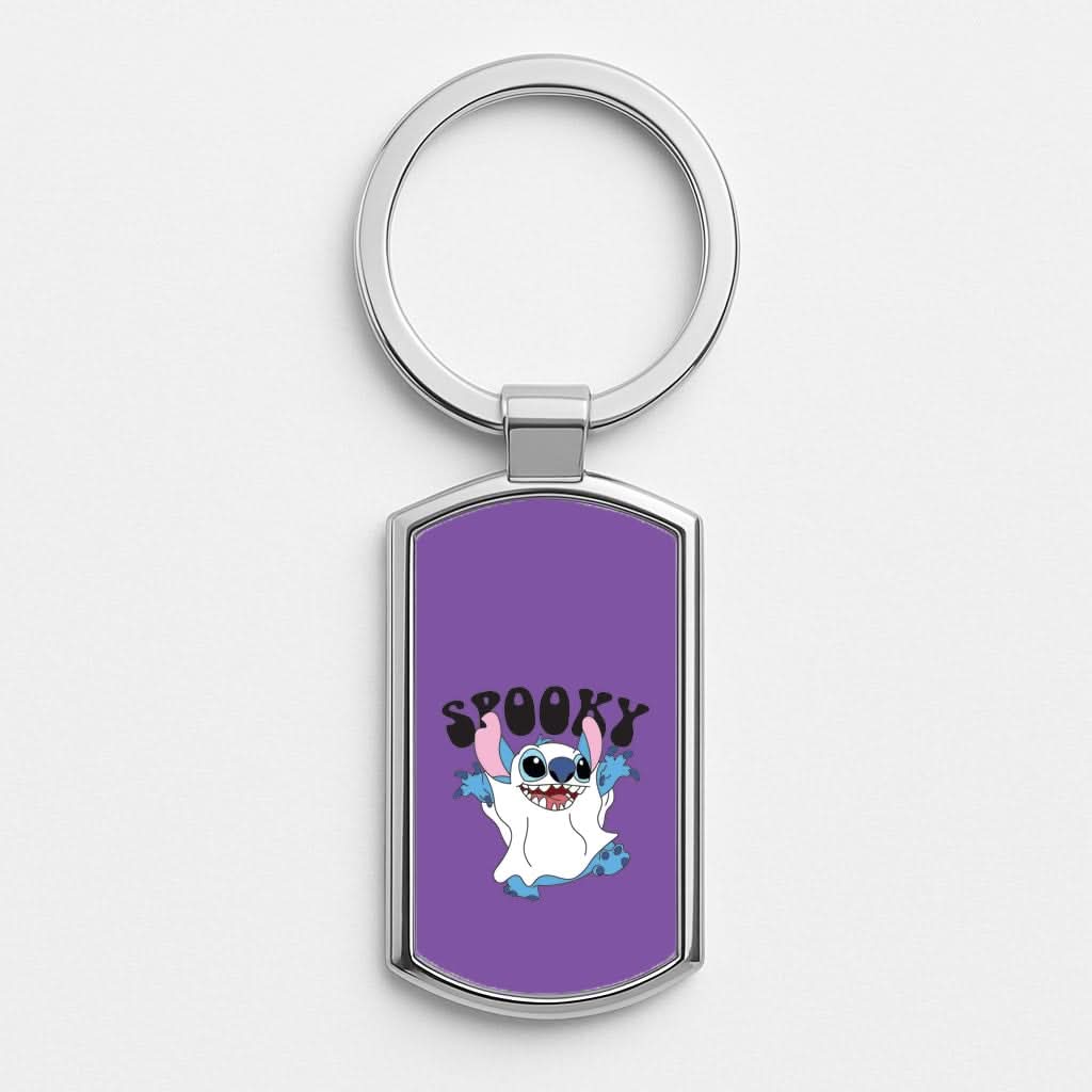 Spooky Cute Blue Alien Luxury Keyring