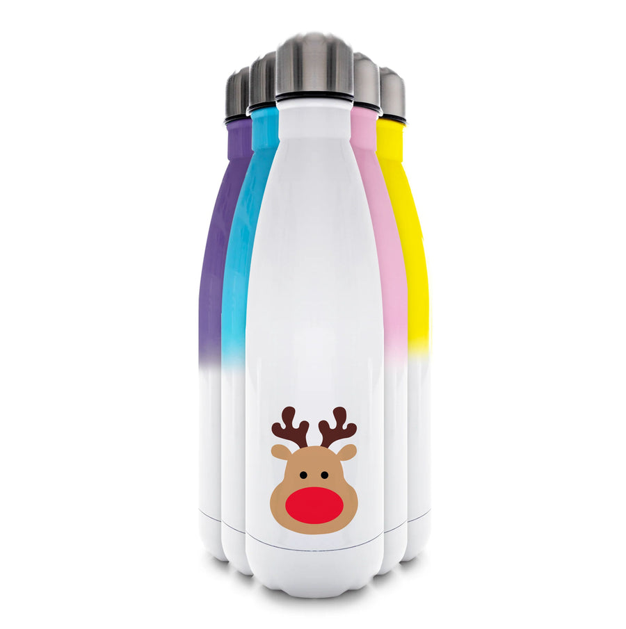 Rudolph Face - Christmas Water Bottle