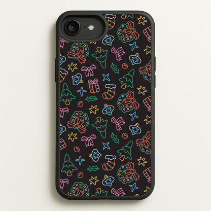 Neon Christmas Icons Pattern I iPhone 6 Plus / 7 Plus / 8 Plus Case
