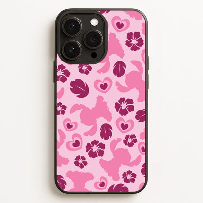 Pink Alien Silhouette Pattern Phone Case for iPhone, Samsung Galaxy and Google Pixel