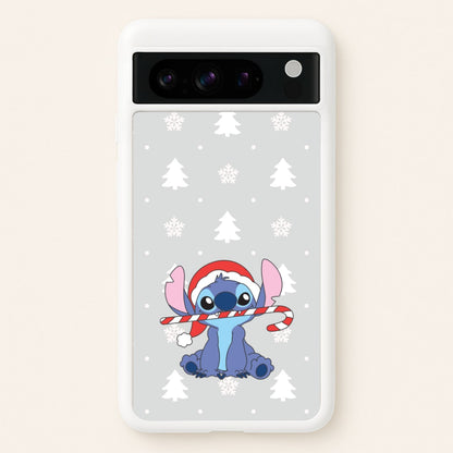 Cute Blue Alien Candycane Google Pixel 8 Pro Case