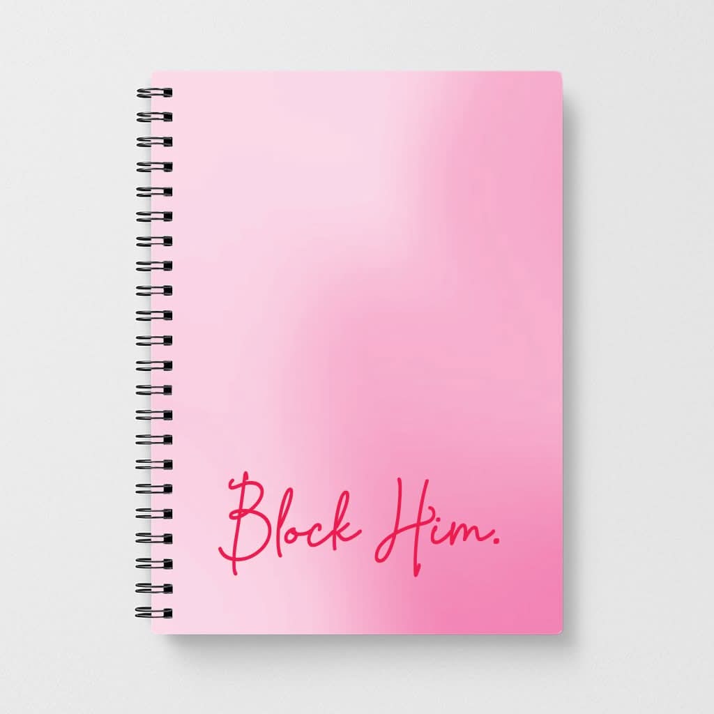 Block Him Pink Gradient Notebook