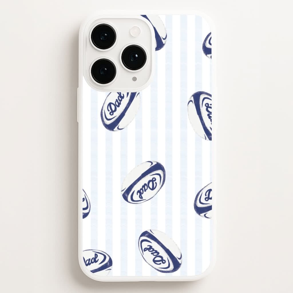 Dad Rugby Ball Pattern Phone Case for Apple iPhone, Samsung Galaxy, Huawei and Google Pixel