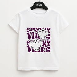 Spooky Vibes Pink Kids Unisex T-Shirt