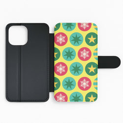 Colourful Abstract Baubles Christmas Pattern Flip Phone Case
