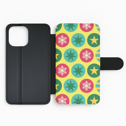 Colourful Abstract Baubles Christmas Pattern Flip Phone Case