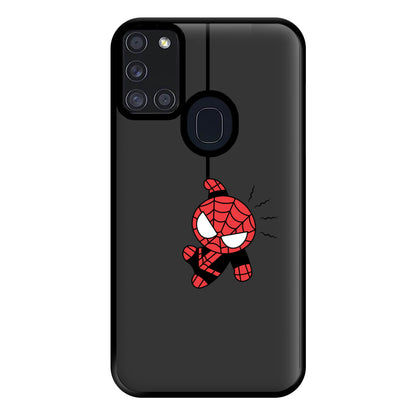 Gray Hanging Spider Hero Galaxy A21s Case